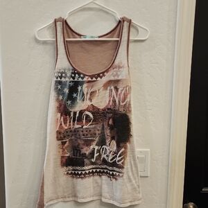 Maurices Graphic Tank Top - White and Brown